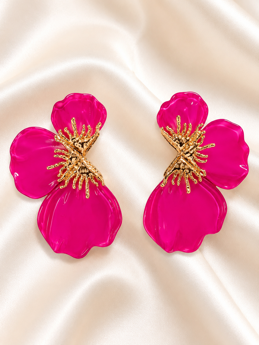 Azure Bloom Statement Resin Earrings
