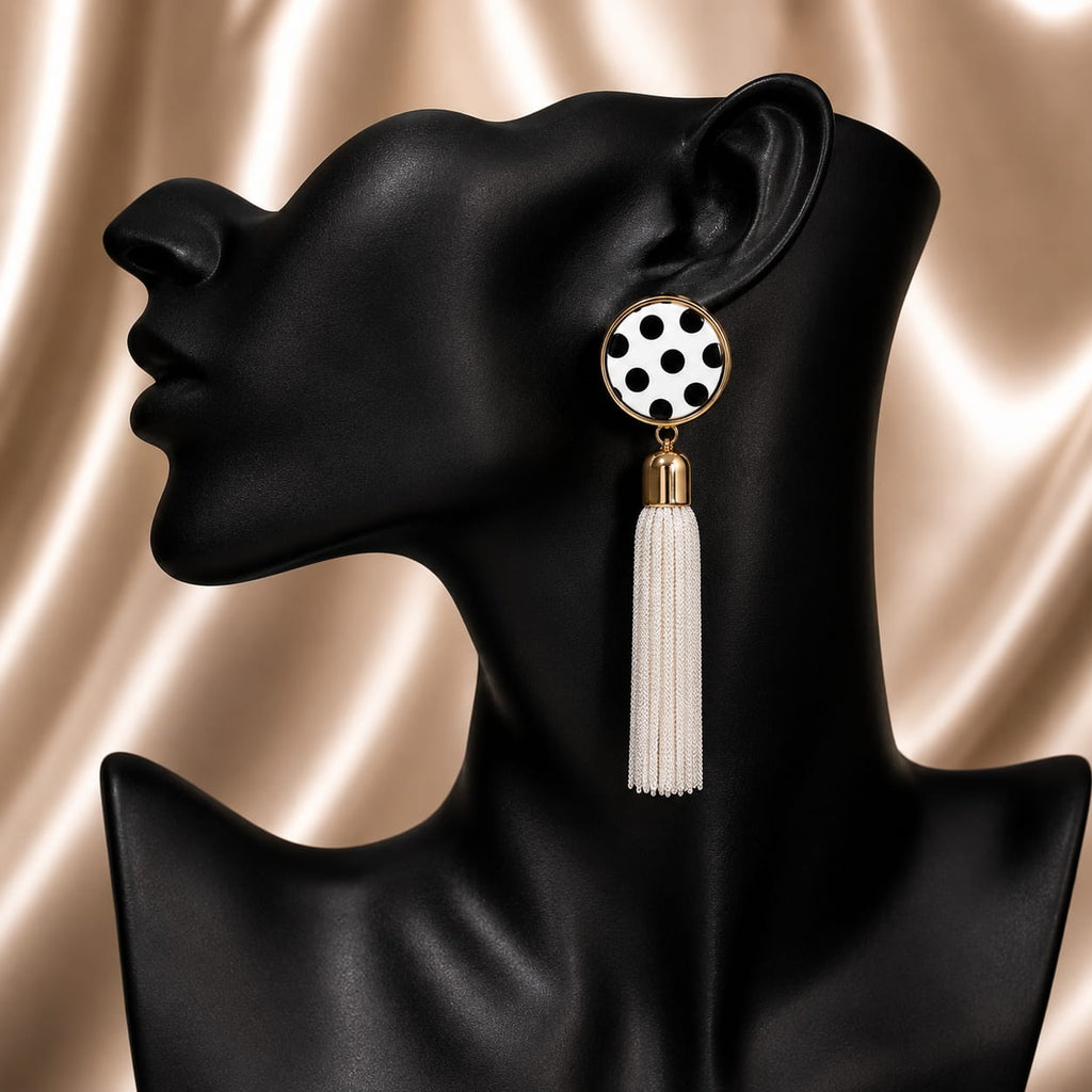 Coco Dot Tassel Earrings