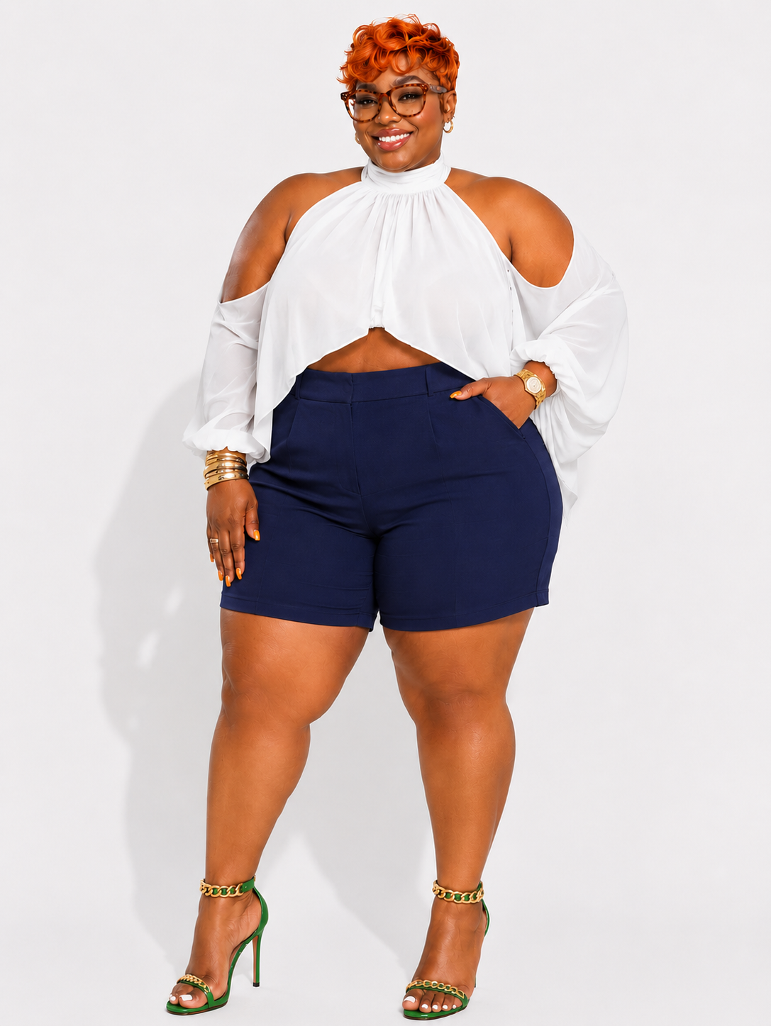 Plus Maiden High Waisted Shorts