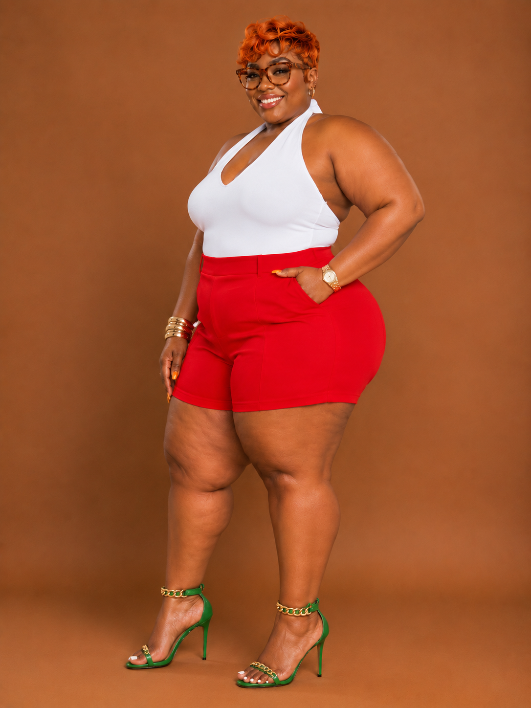 Plus Maiden High Waisted Shorts